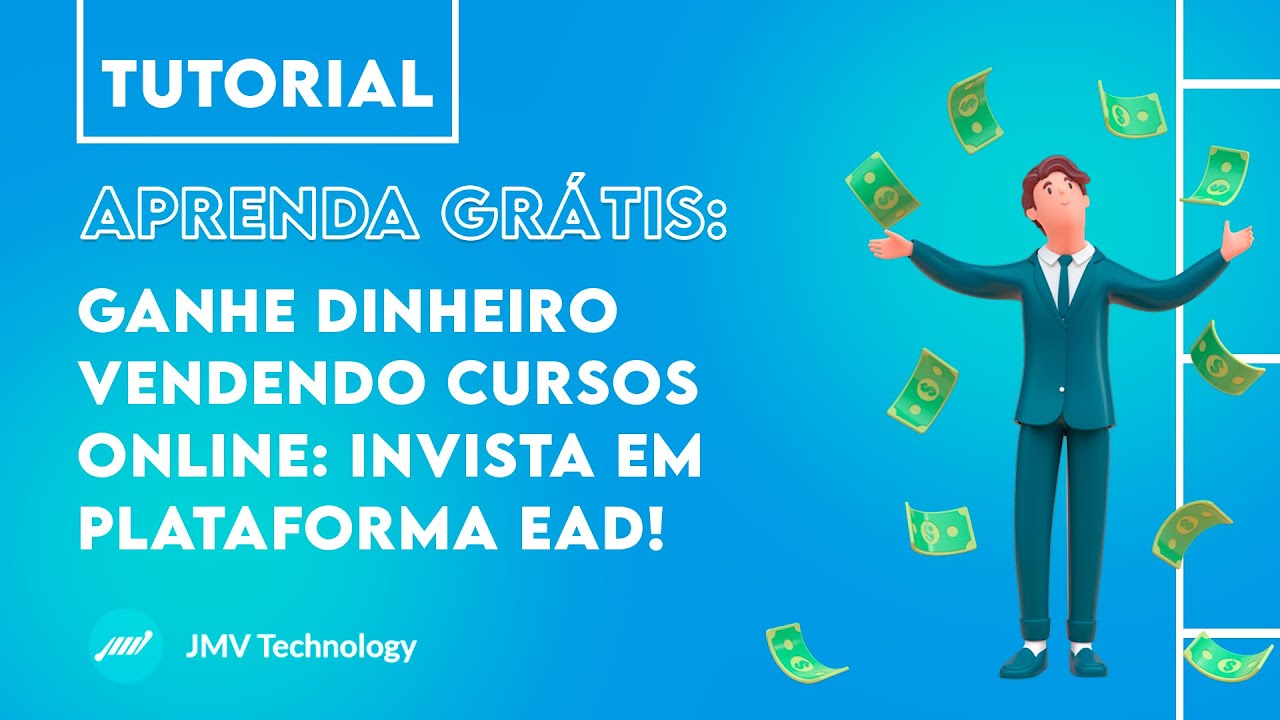 Guilherme, da JMV Technology, explicando como ganhar dinheiro vendendo cursos online com uma plataforma EAD