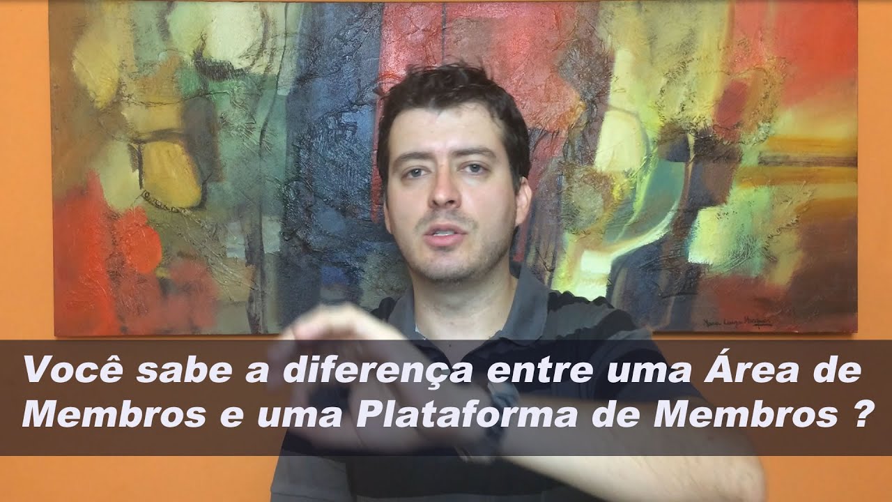 Diferença entre área de membros e plataforma de membros: quadro do vídeo em que Josimar Machado, da JMV Technology, separa as duas categorias