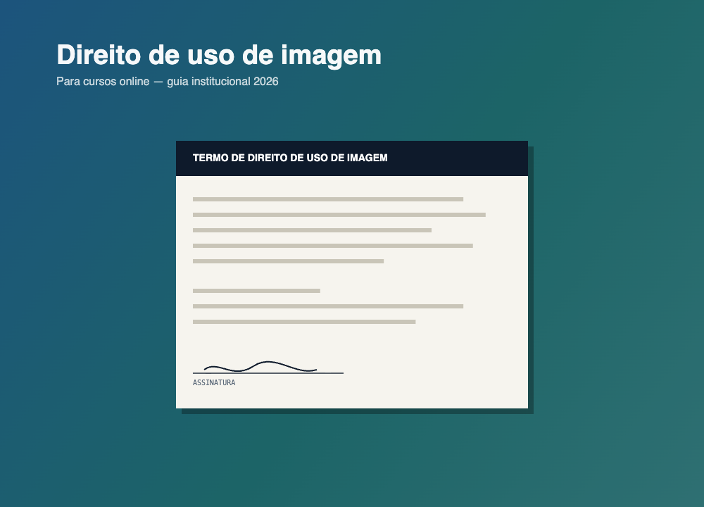 Direito de uso de imagem para cursos online — termo, prazo, base legal e modelo prático