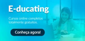 Capa de estudante fazendo um curso gratuito utilizando a plataforma de cursos online e-ducating.