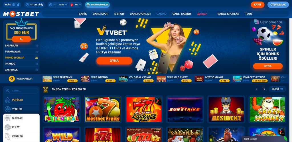 Mostbet bonusları